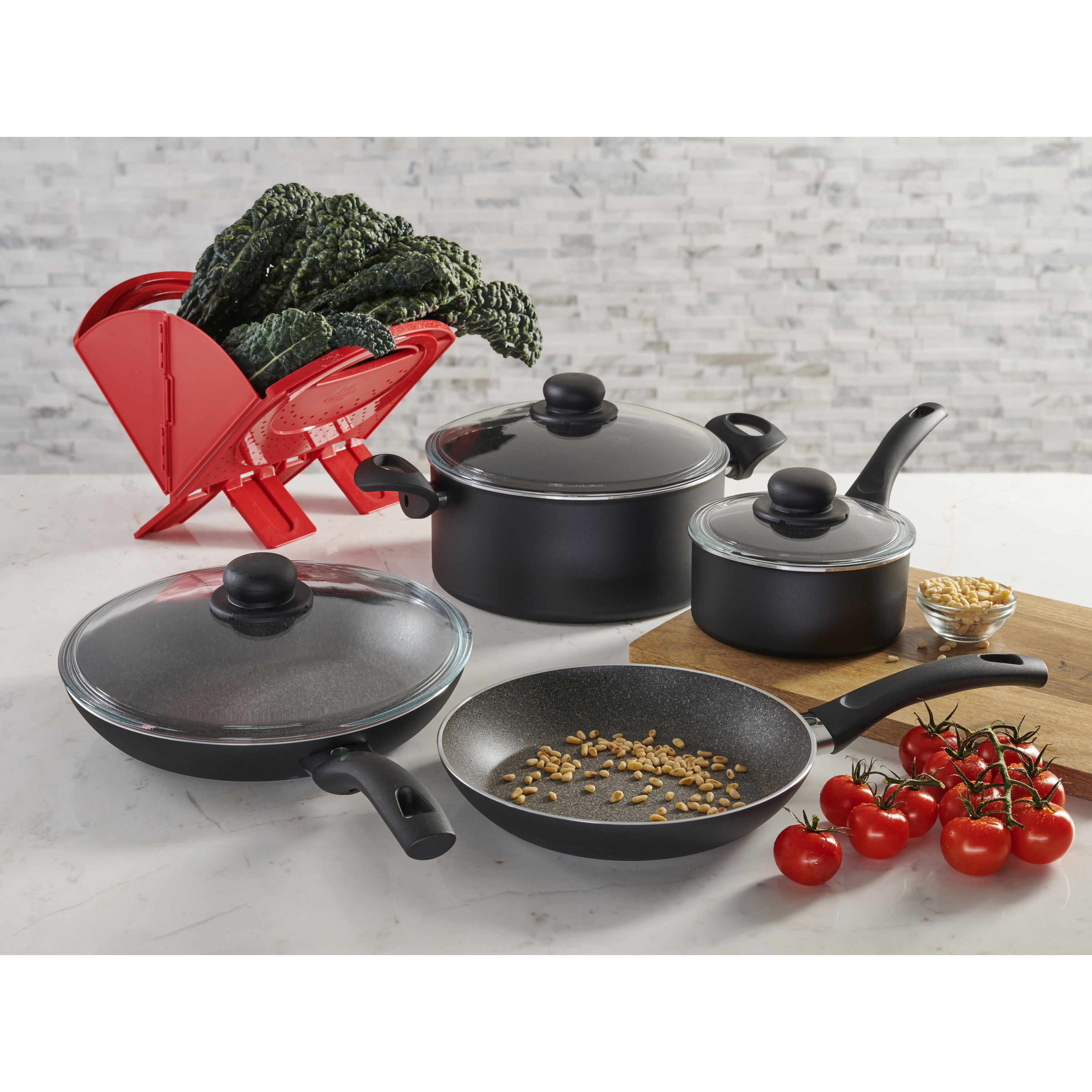 Ballarini Parma By Henckels 10-Piece Forged Aluminum Nonstick Cookware Set,  Pots And Pans Set, Granite, Made In Italy