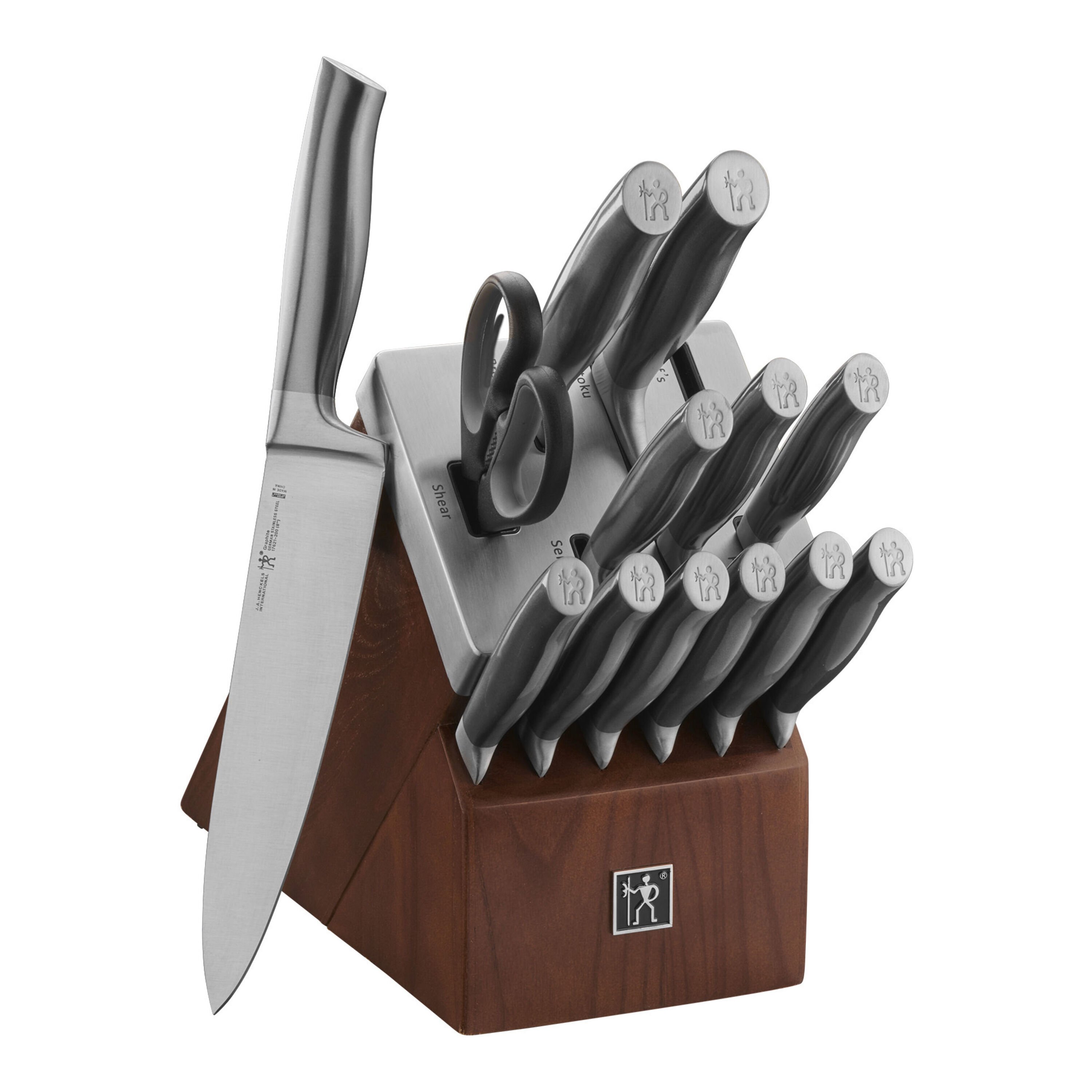 J.A. Henckels Forged Premio Knife Set Cherry Block 19-Piece