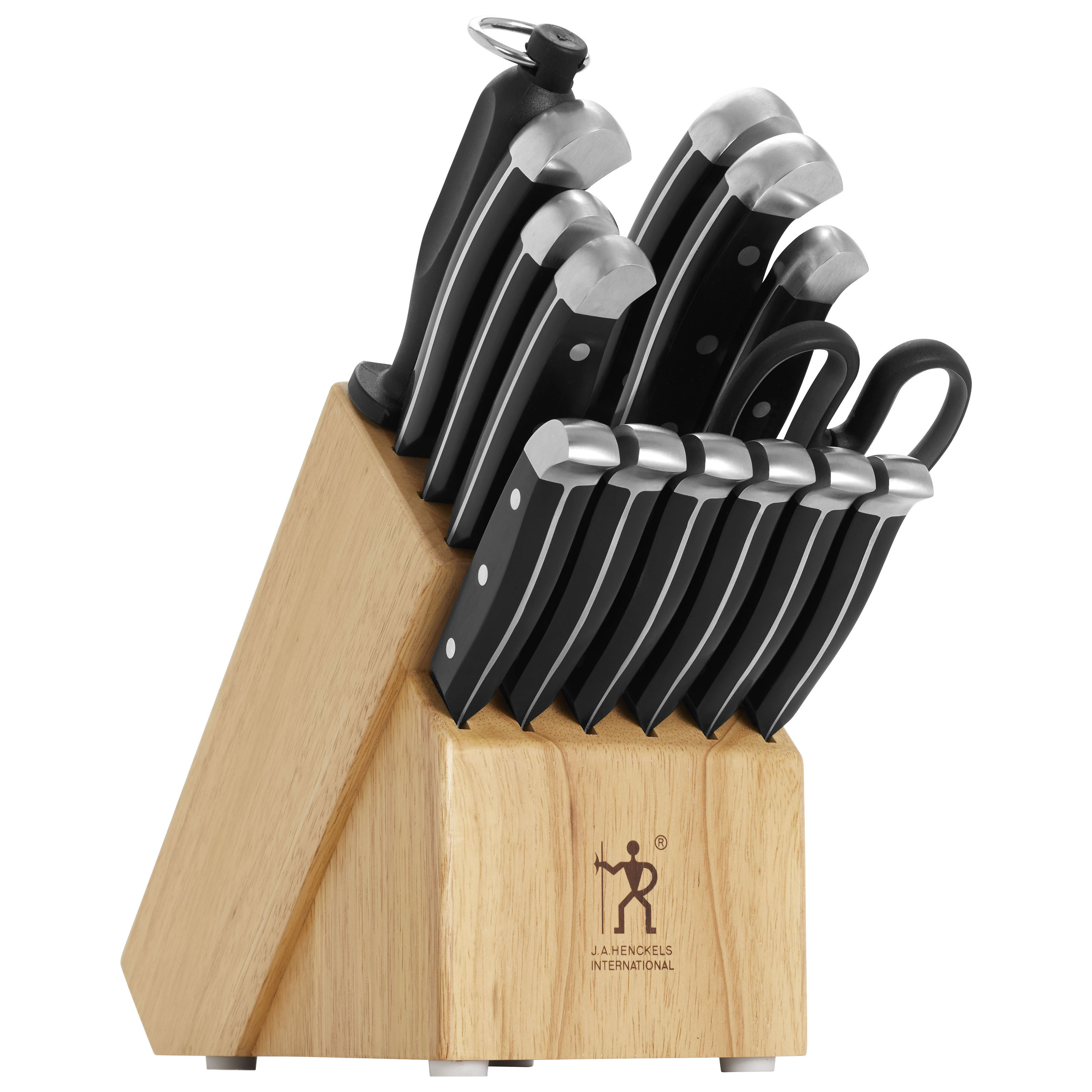 Wholesale 13 Piece Master Chef Cutlery Set W/ Wooden Block SILVER