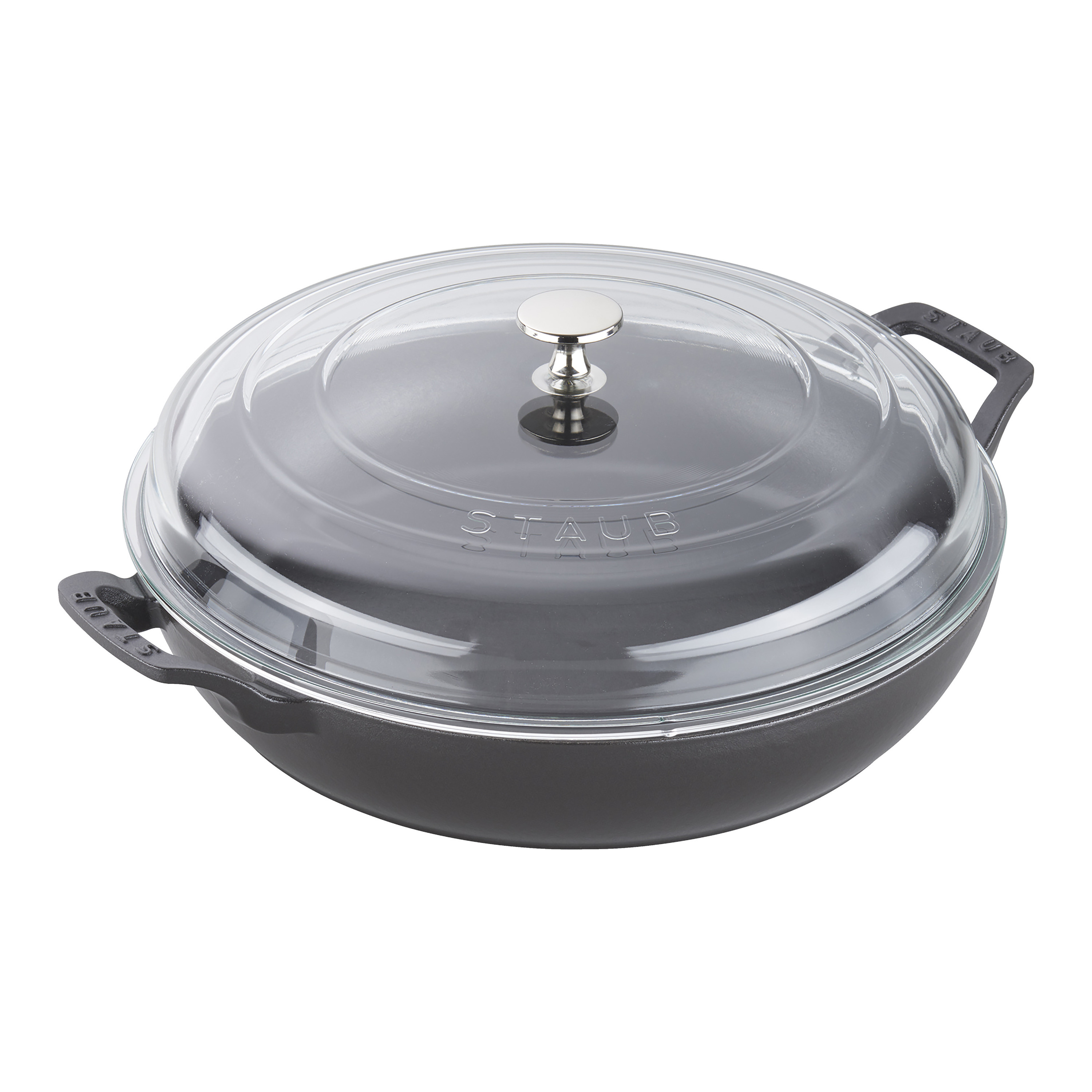 Staub Cast Iron | 3.5 qt, Braiser With Glass Lid, Black Matte
