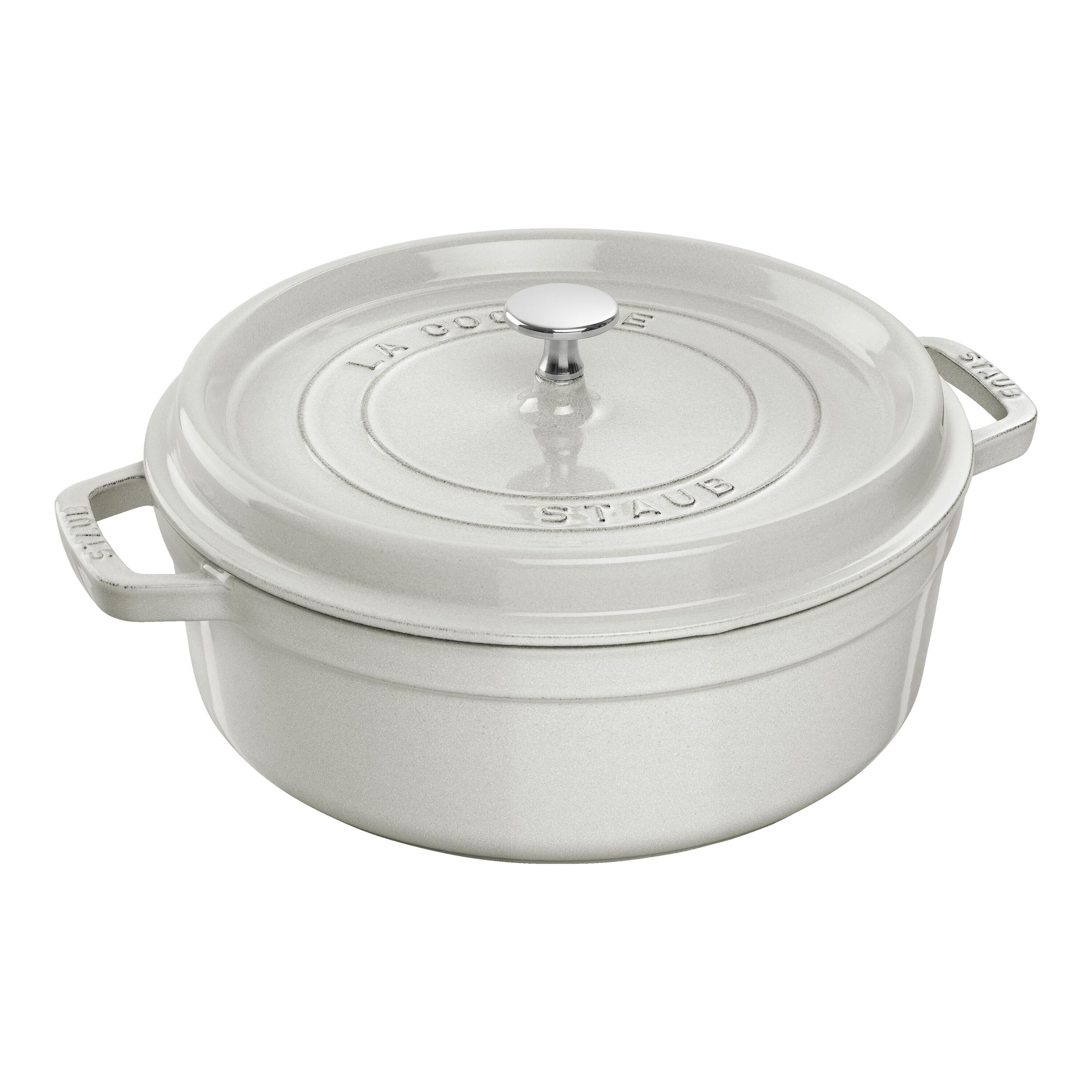 Buy Staub La Cocotte 4 l cast iron round Cocotte flat, white