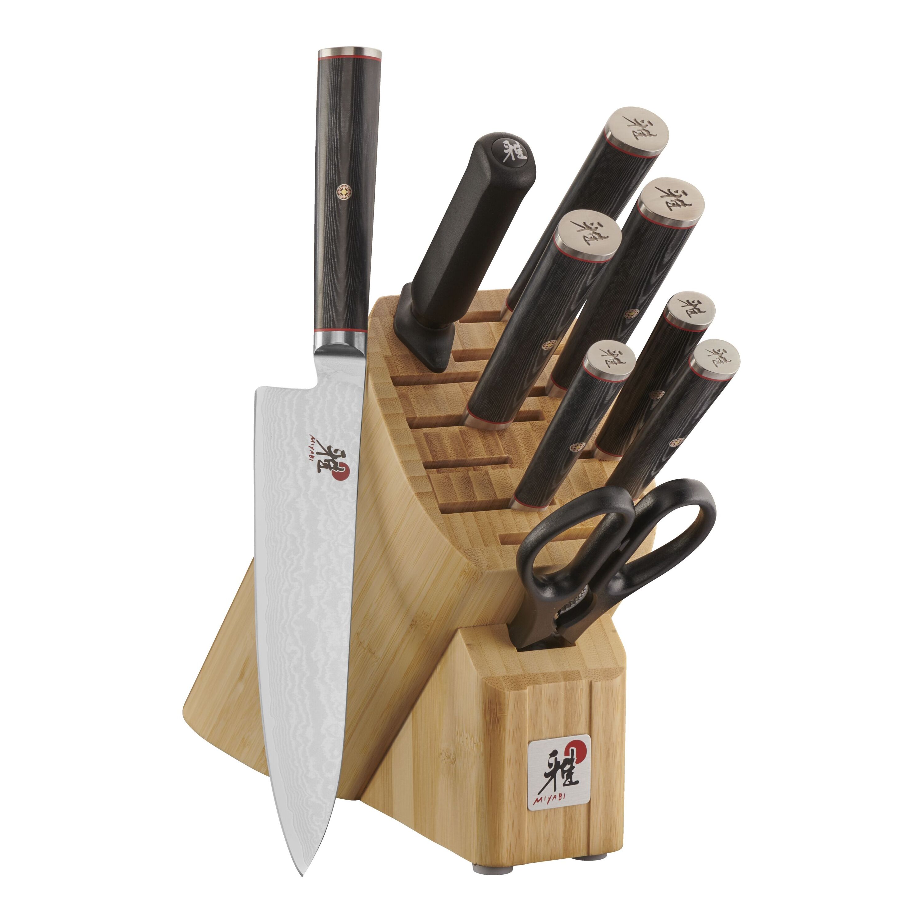 10-Piece Stainless Steel Hammered Knife Block Set