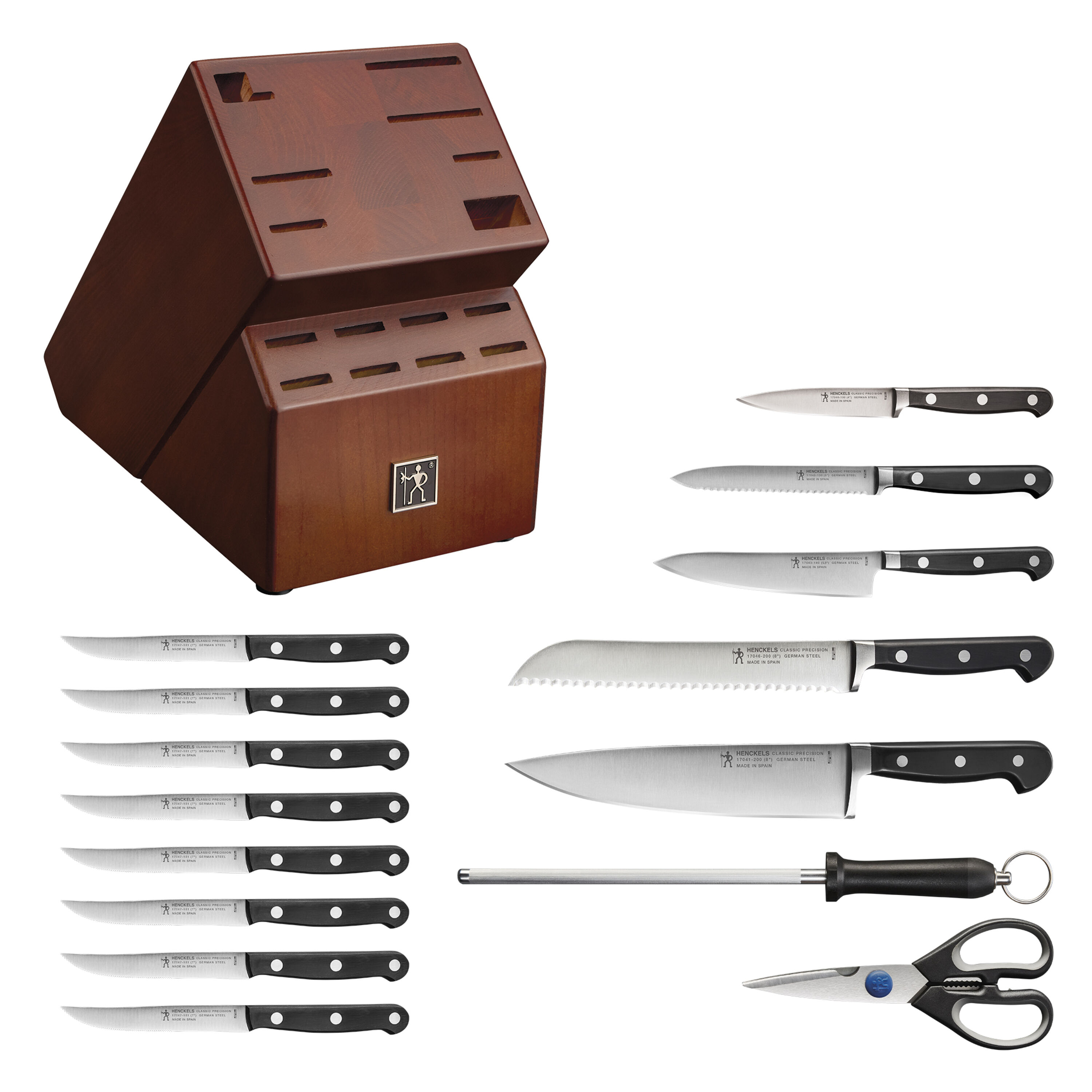 7 Piece German Steel Knife Block | Nakiri knife set