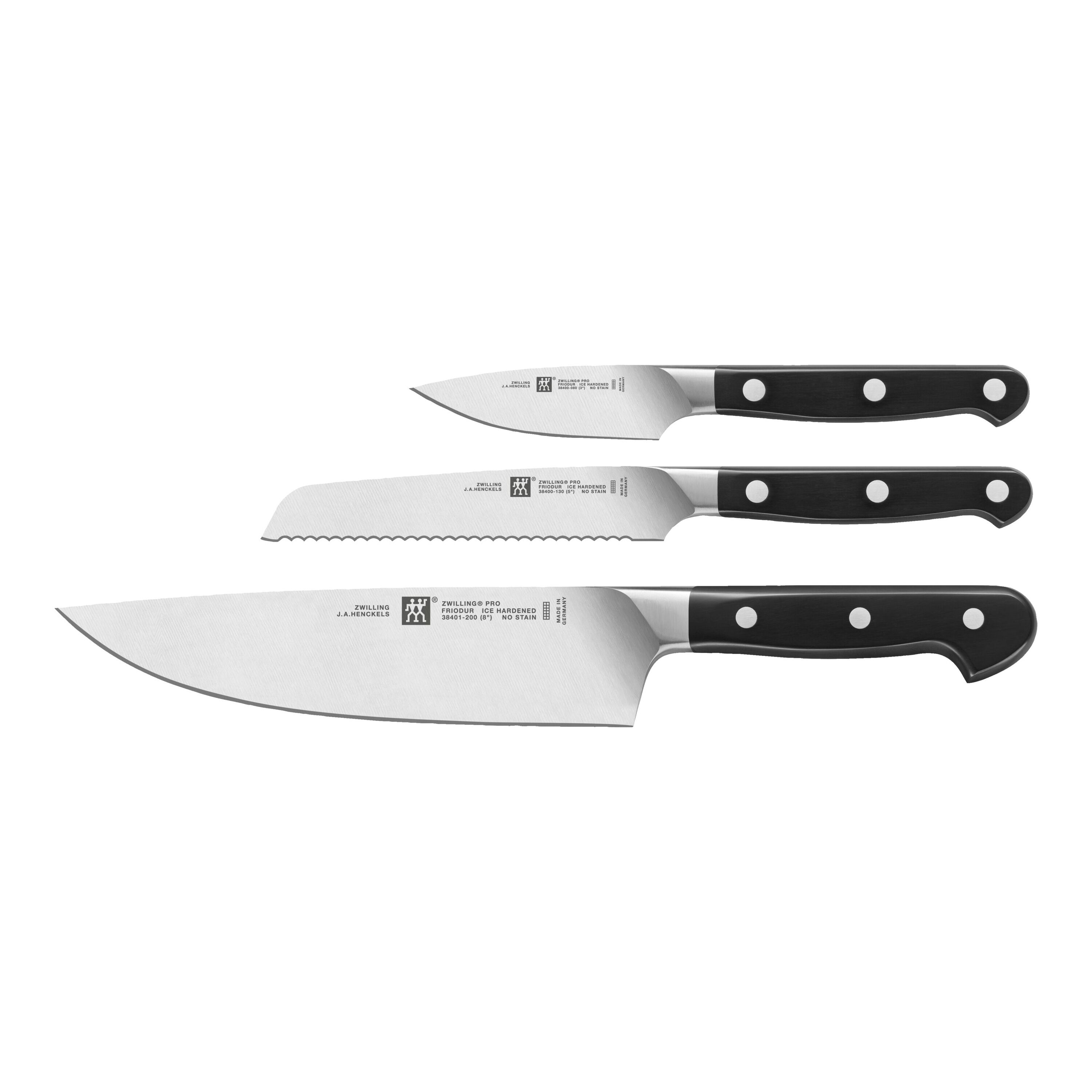 Complete Home Cooking Knife Set 3pc Black