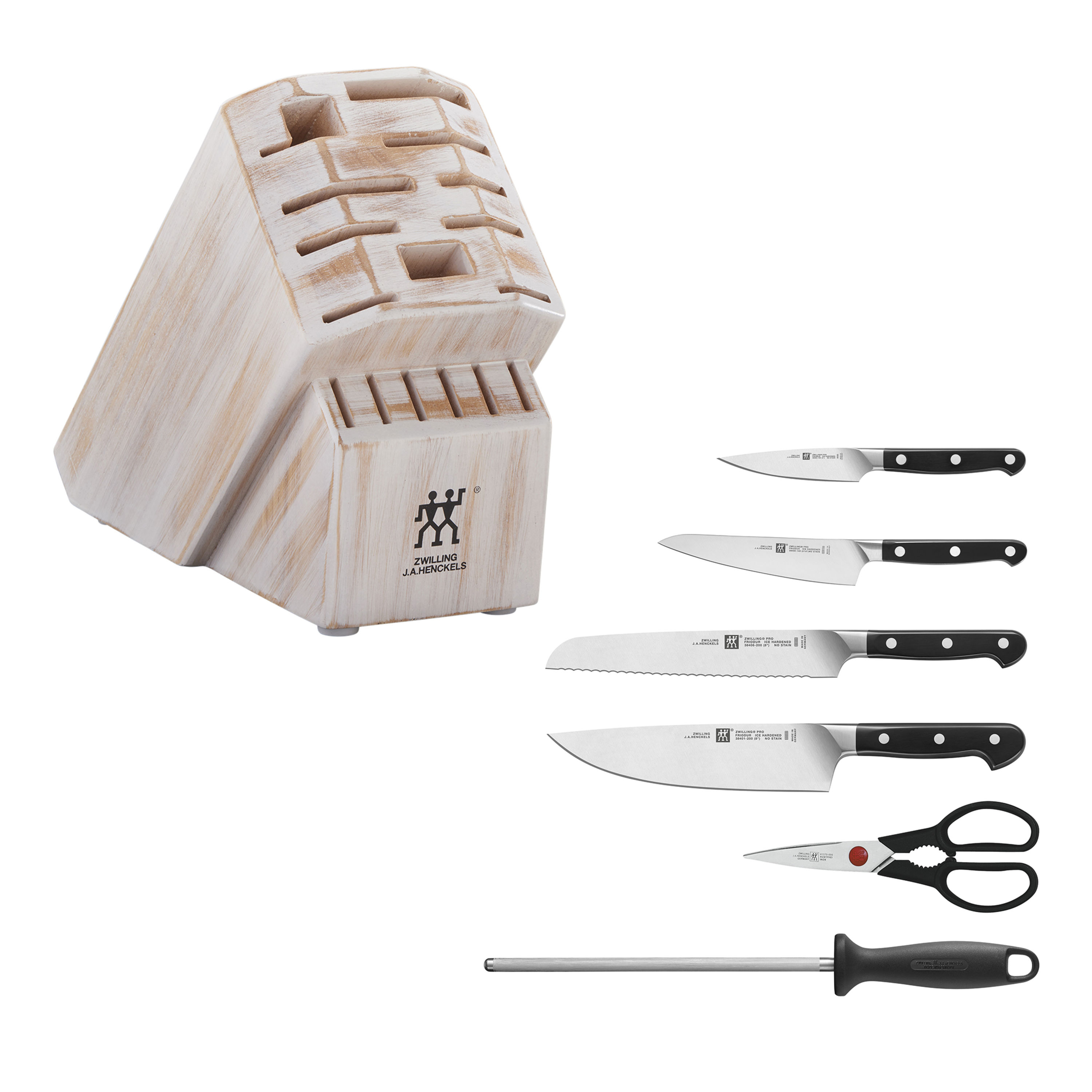 ZWILLING J.A. Henckels Pro 7-Piece Rustic White Knife Block Set 38446-910 -  The Home Depot