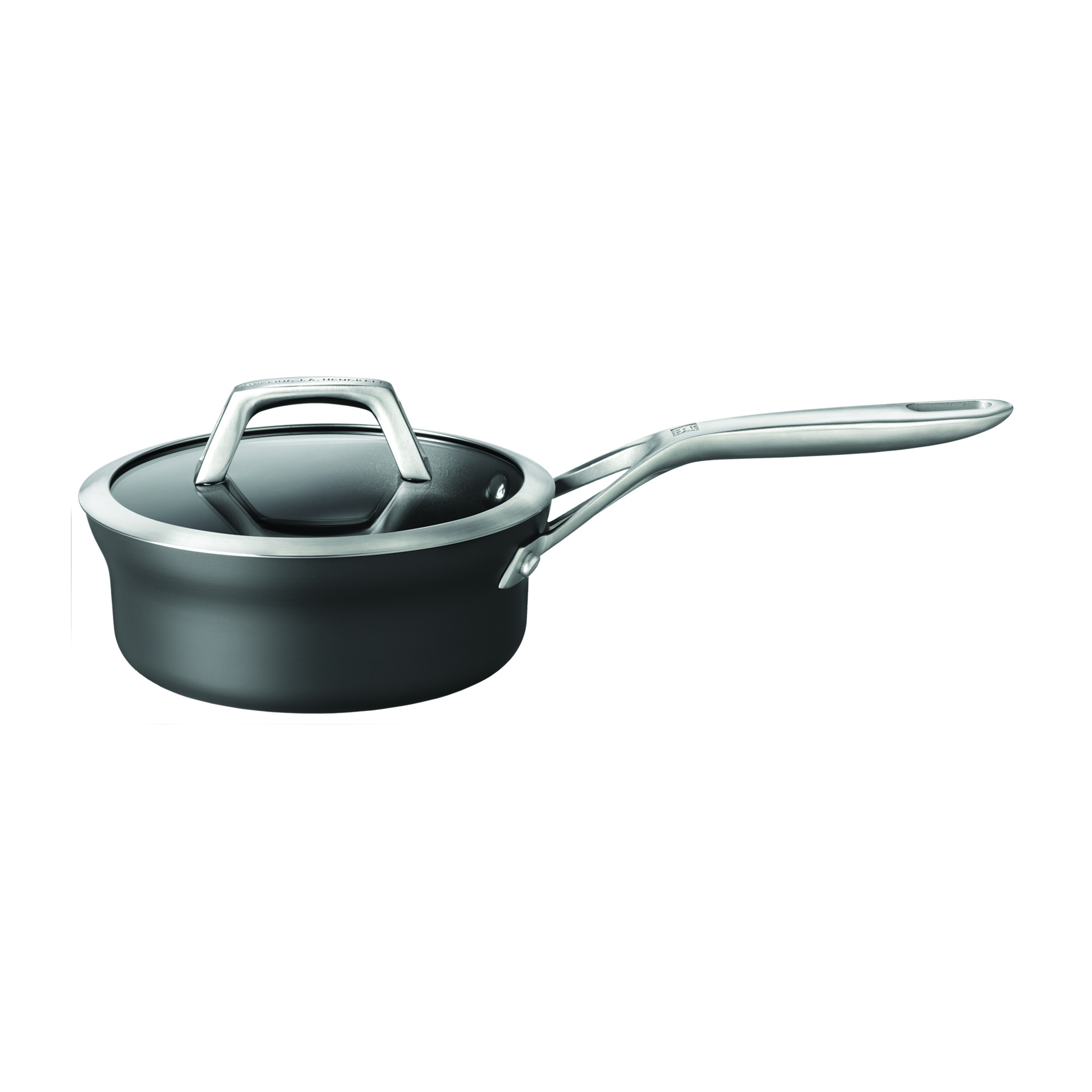 Cook N Home Nonstick Saucepan Sauce Pot with Lid Professional Hard Anodized  2.5 Quart, Oven safe - Stay Cool Handles, Black