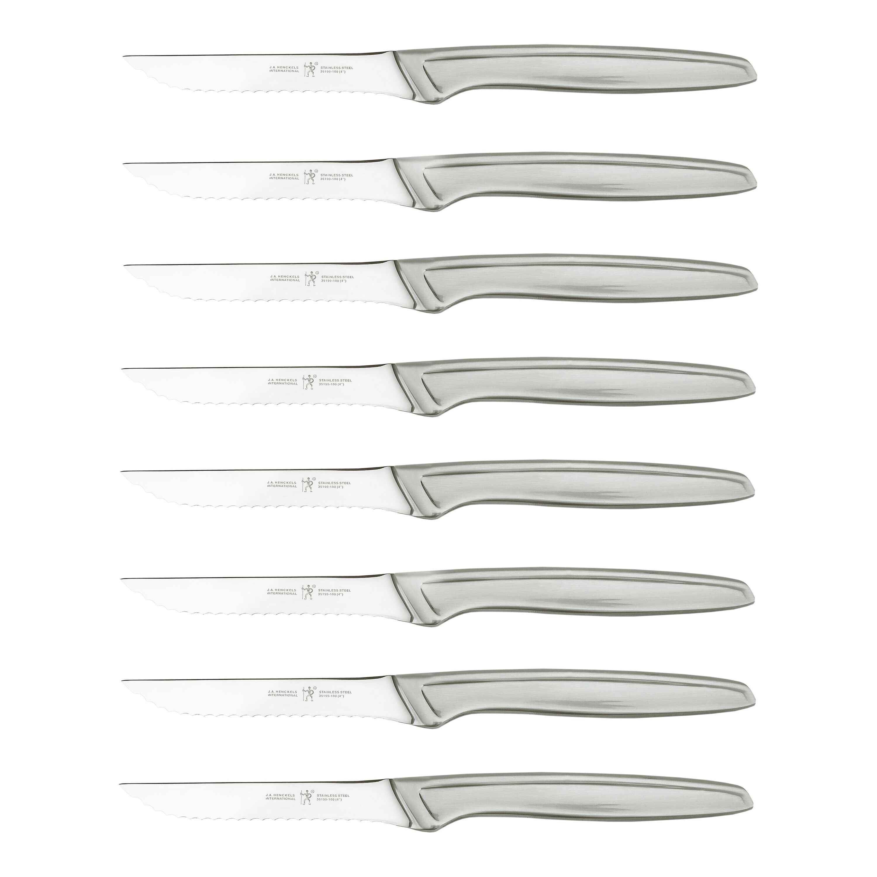 ZWILLING Steak Knives 8pc Stainless Steel Serrated Steak Knife Set