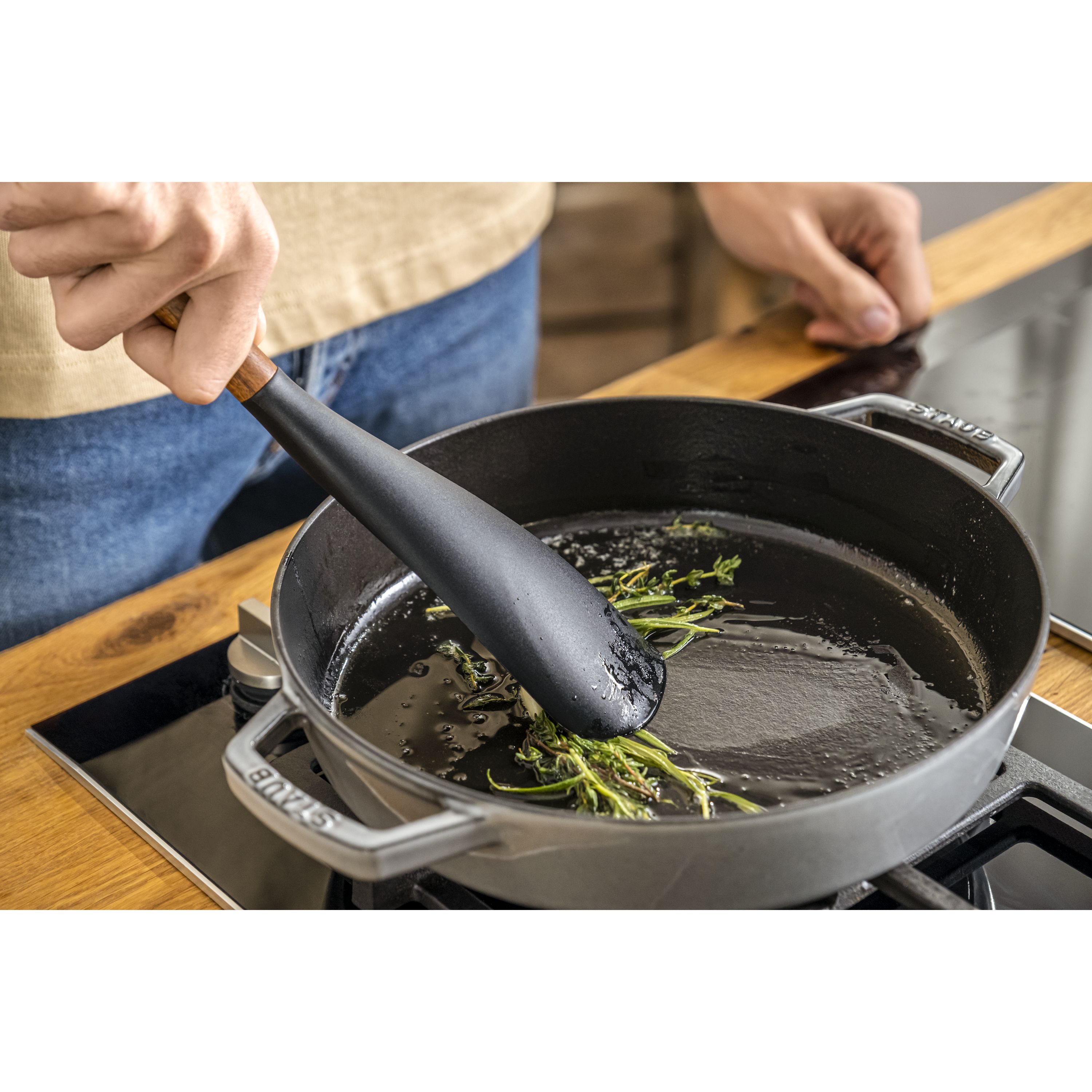 STAUB Wok Spatula & STAUB Skimmer Spoon, Perfect for Straining or Lifting  Meat and Veggies from Broth & STAUB Serving Spoon, Great for Scooping Sides  and Serving Hearty Stews - Yahoo Shopping