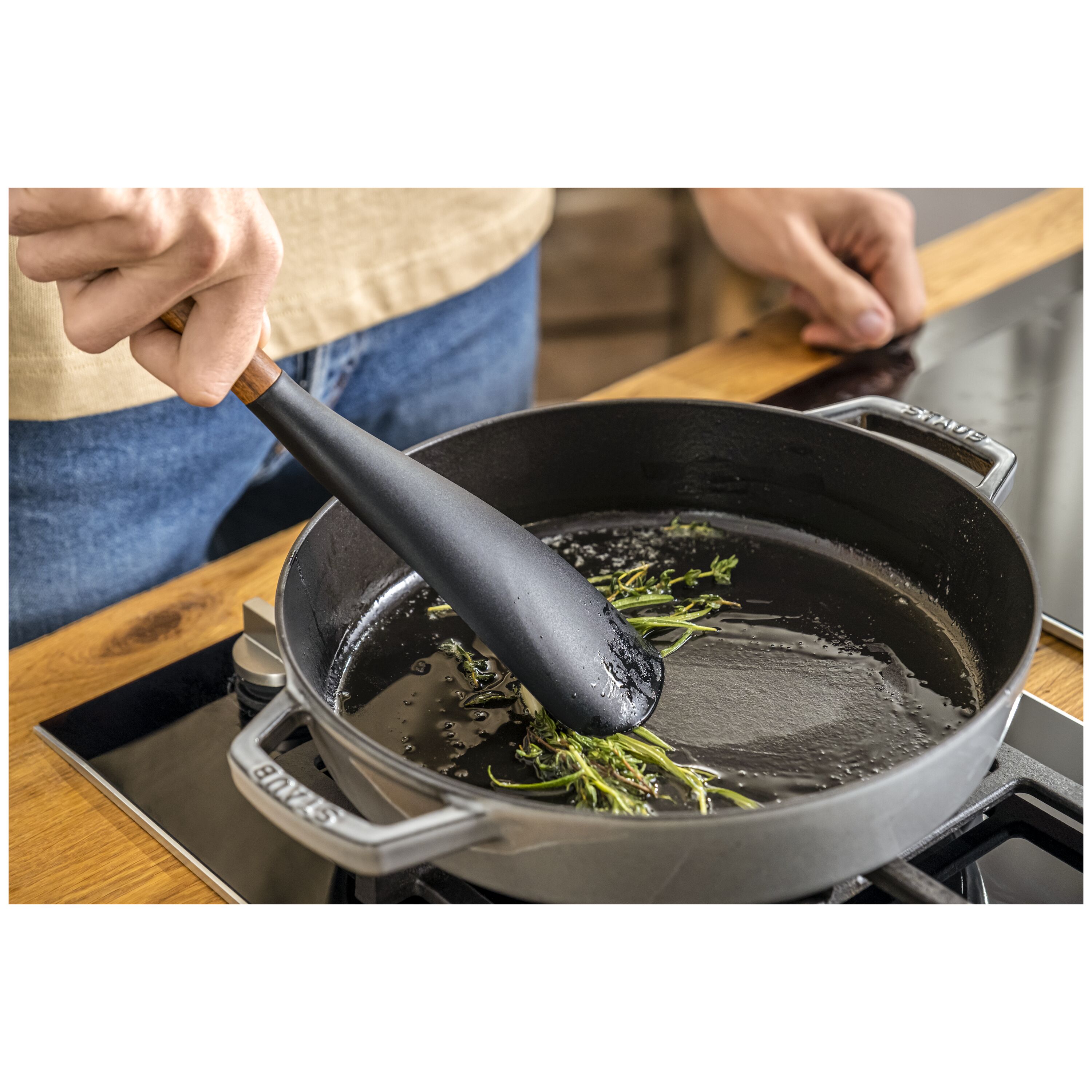 Staub Branded Silicone and Wood Multi Spoon 30cm