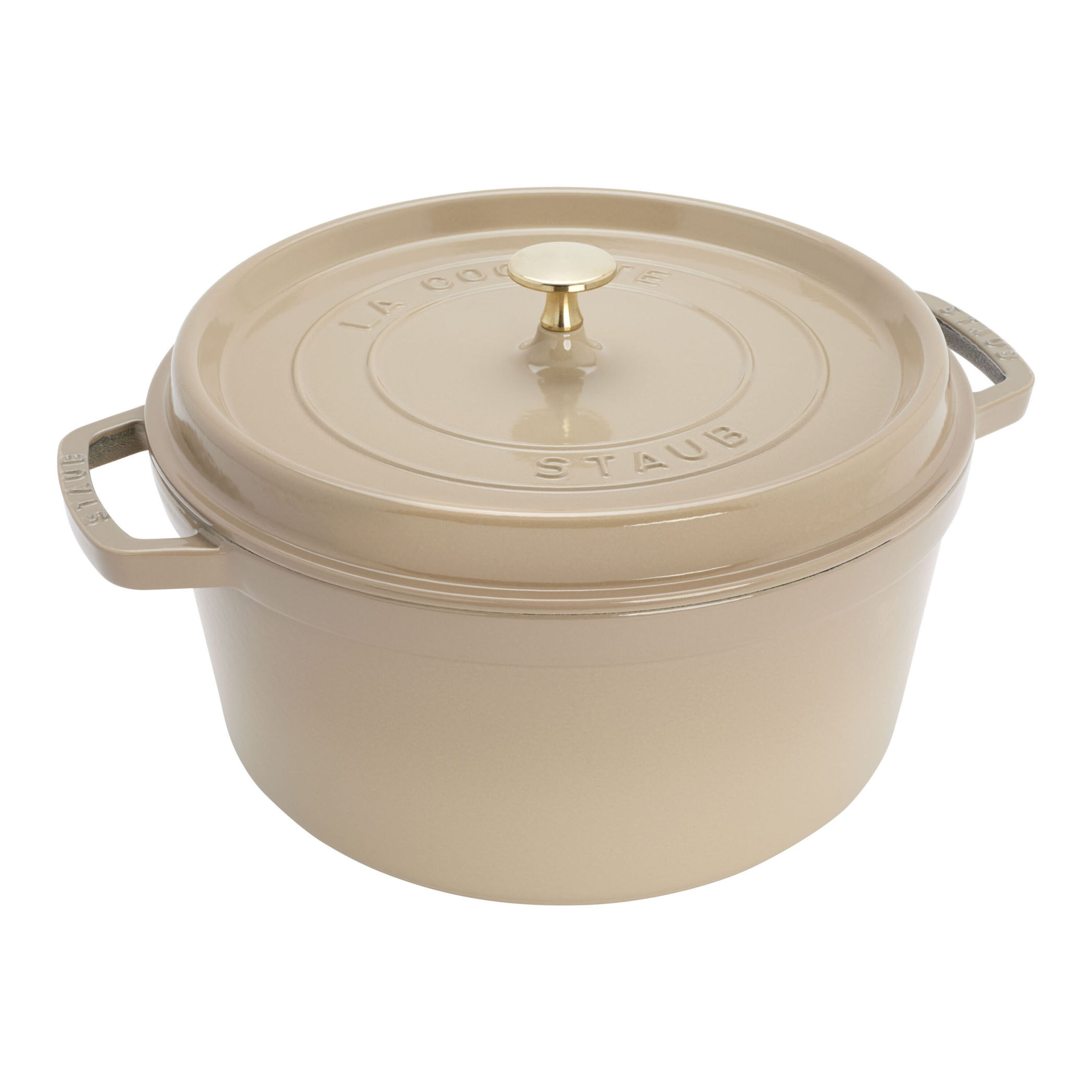 Staub Cast Iron 7 qt, Round, Dutch Oven, Sesame