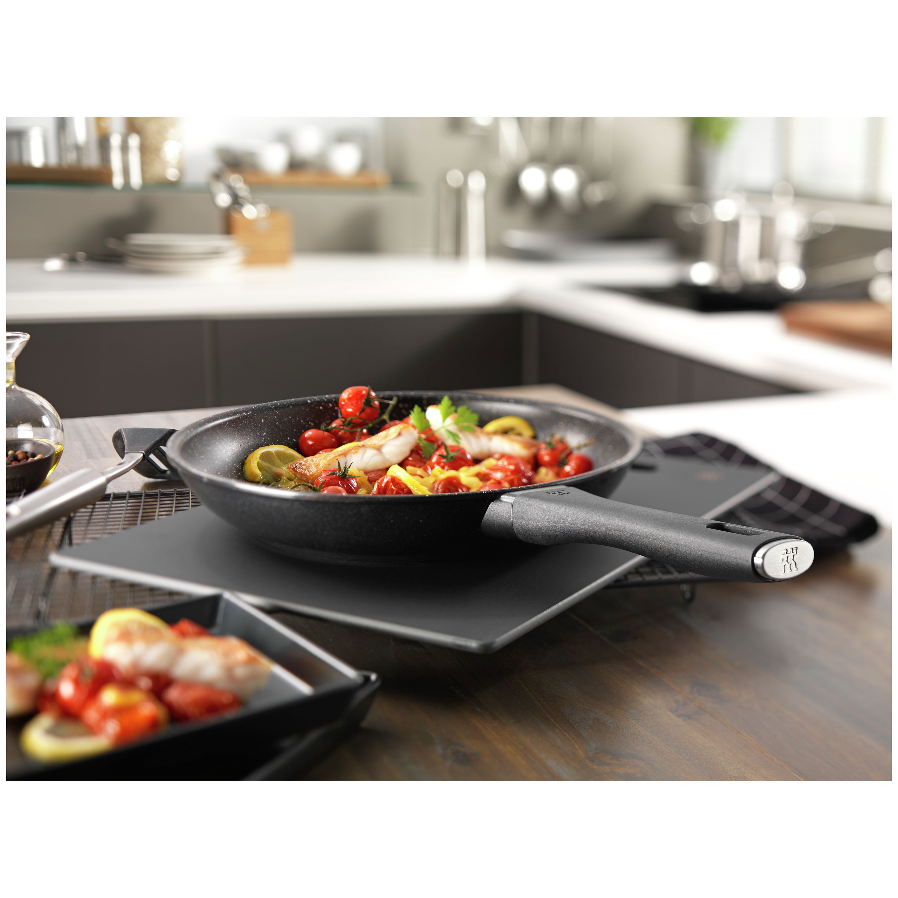  COOKLOVER Non-stick induction cookware set -pack -15-Black &  9.5 inch Non-stick induction stir fry pan with cooking utensils: Home &  Kitchen