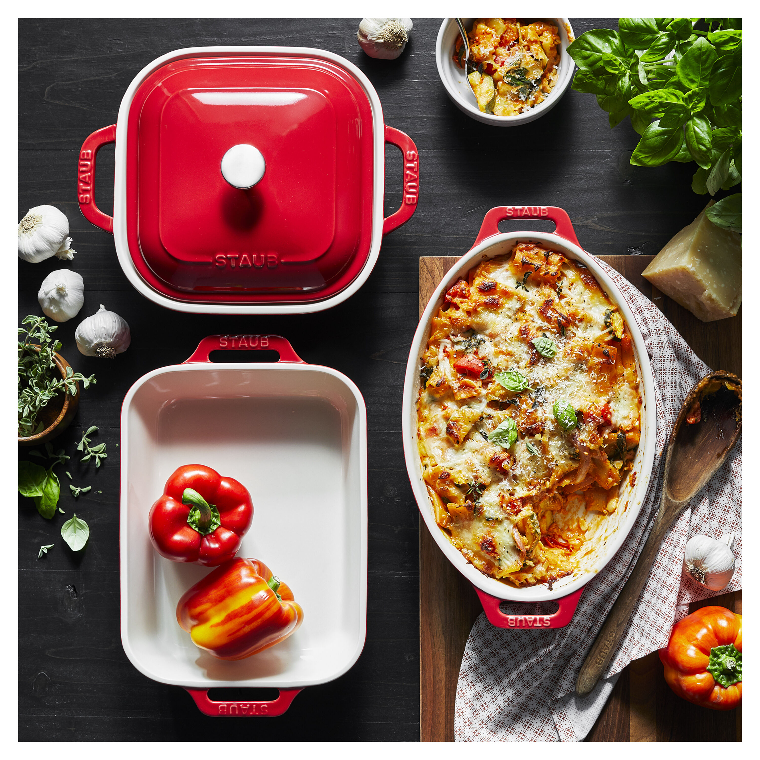 Buy Staub Ceramique Mixed Baking Dish Set Cherry 4 Piece