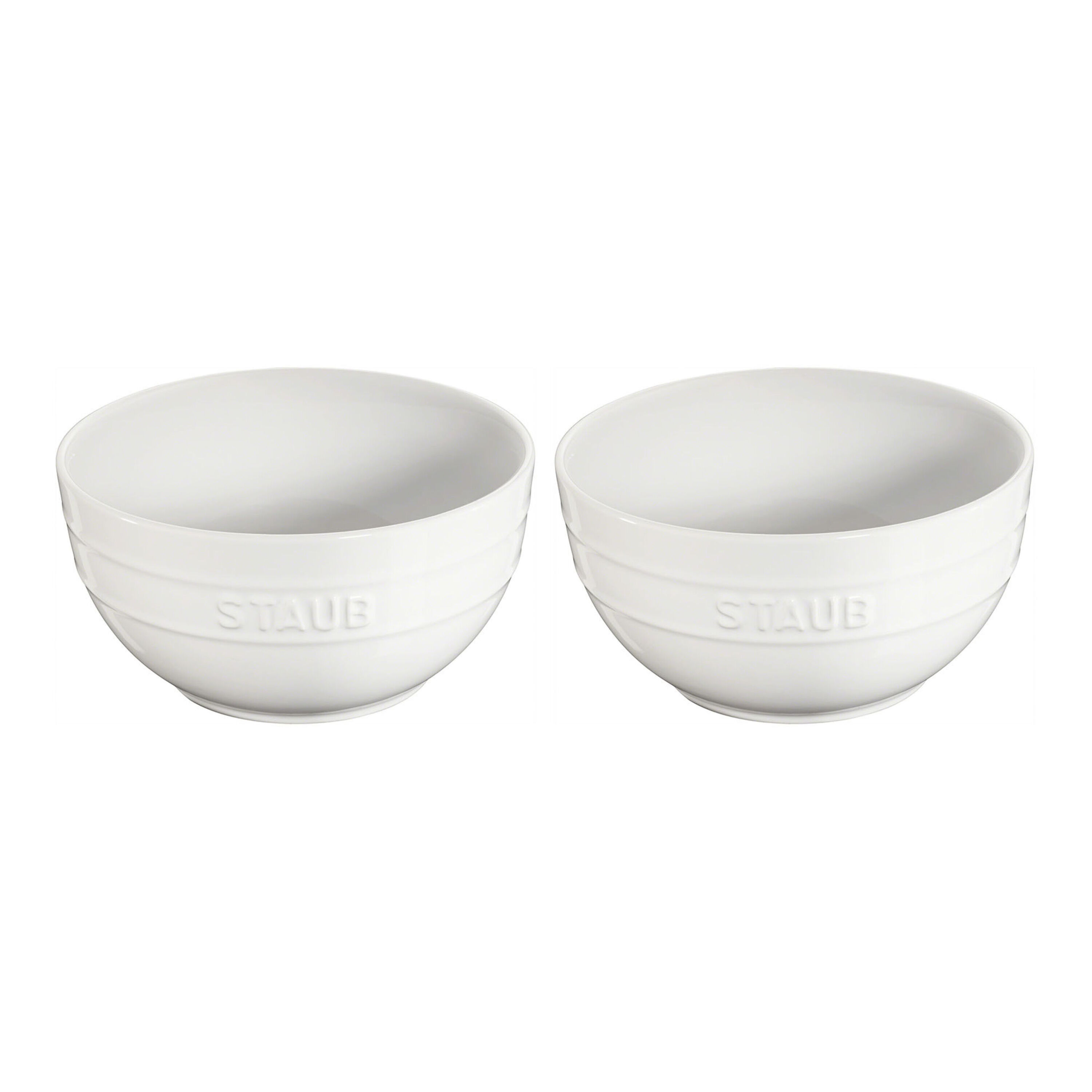 Staub Stoneware 6.5-inch / 2-pc, Large Universal Bowl Set, white