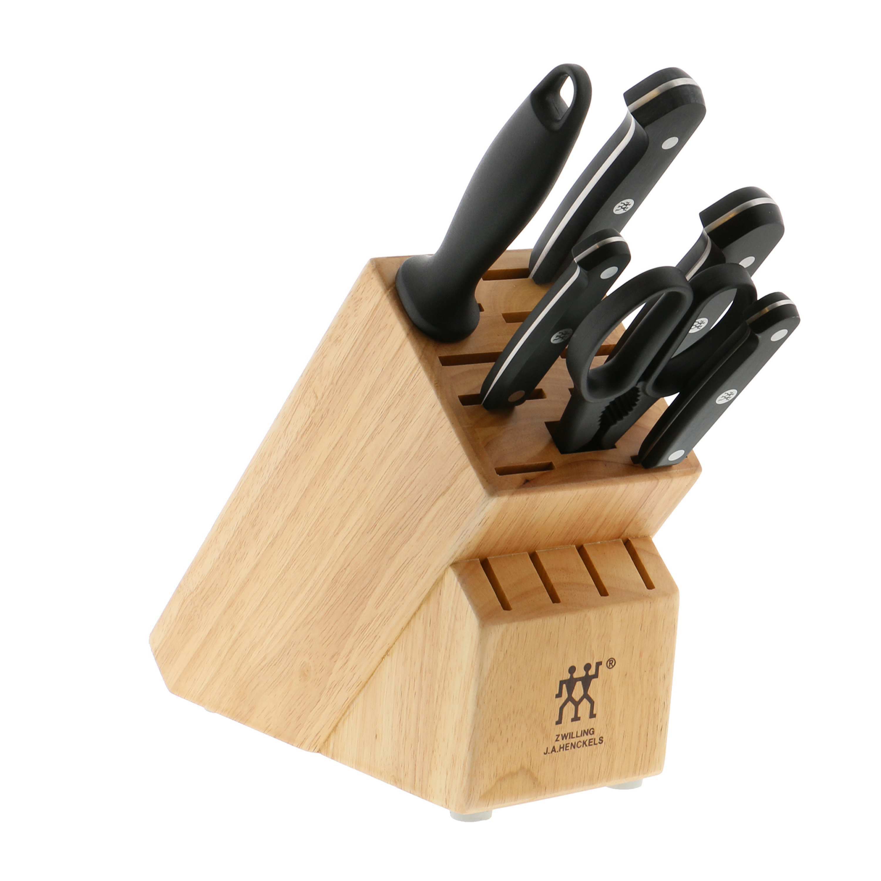 GrandTies Onyx High Carbon German 7-Piece Stainless Steel Kitchen Knife Block Set