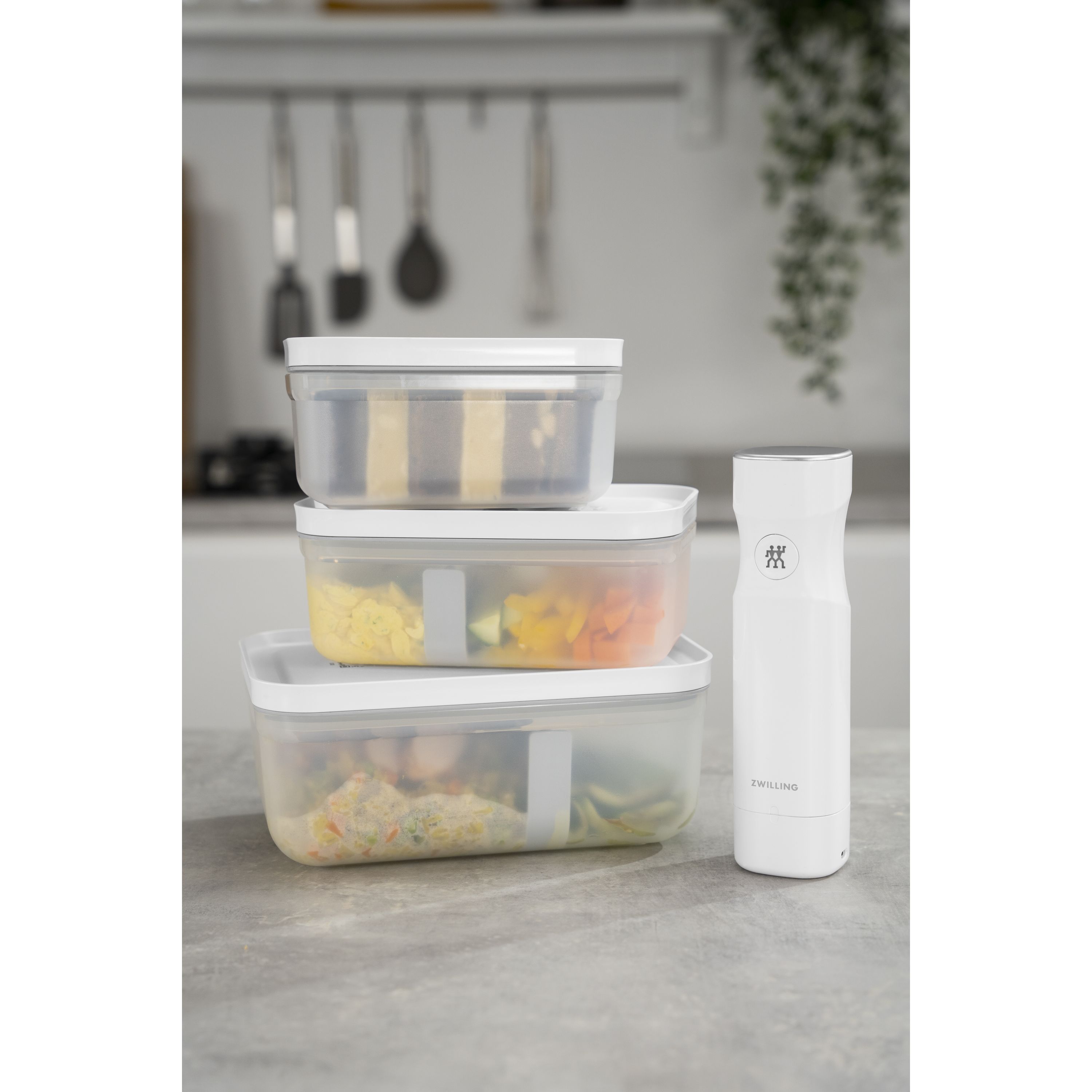 Zwilling Fresh & Save Plastic Lunch Box, Airtight Food Storage Container,  Meal Prep Container, Bpa-Free, Grey, Semitransparent - Small