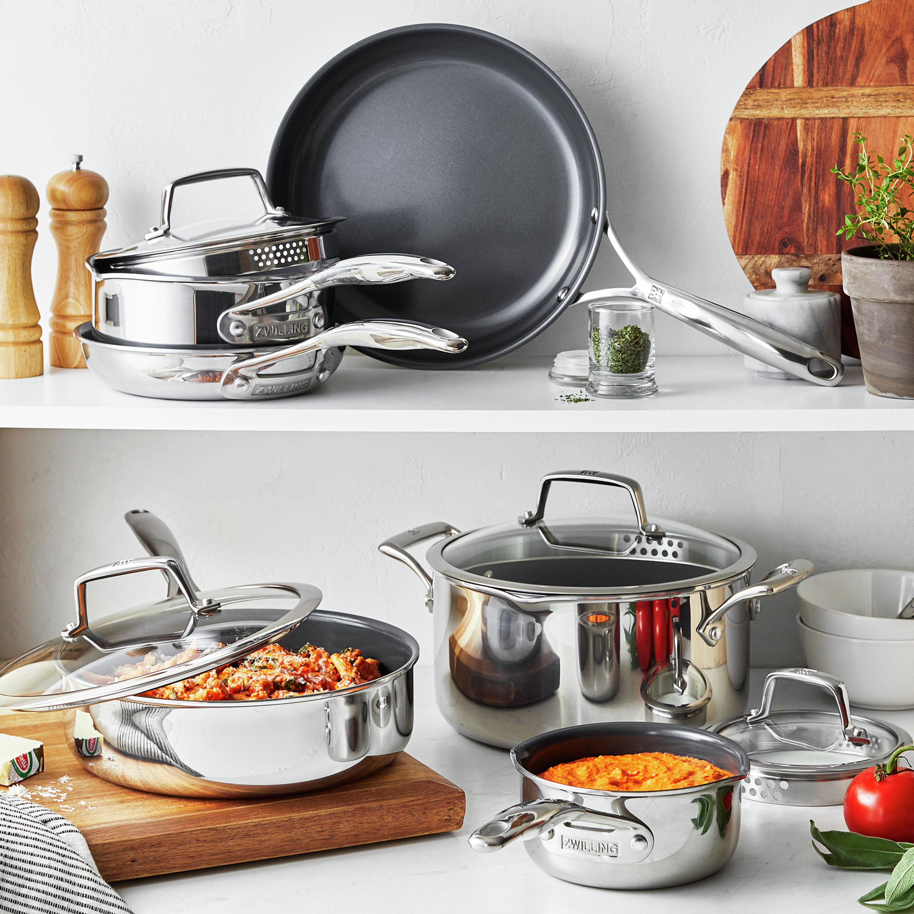 ZWILLING Clad CFX 7-pc, Non-stick, Stainless Steel Ceramic Cookware Set