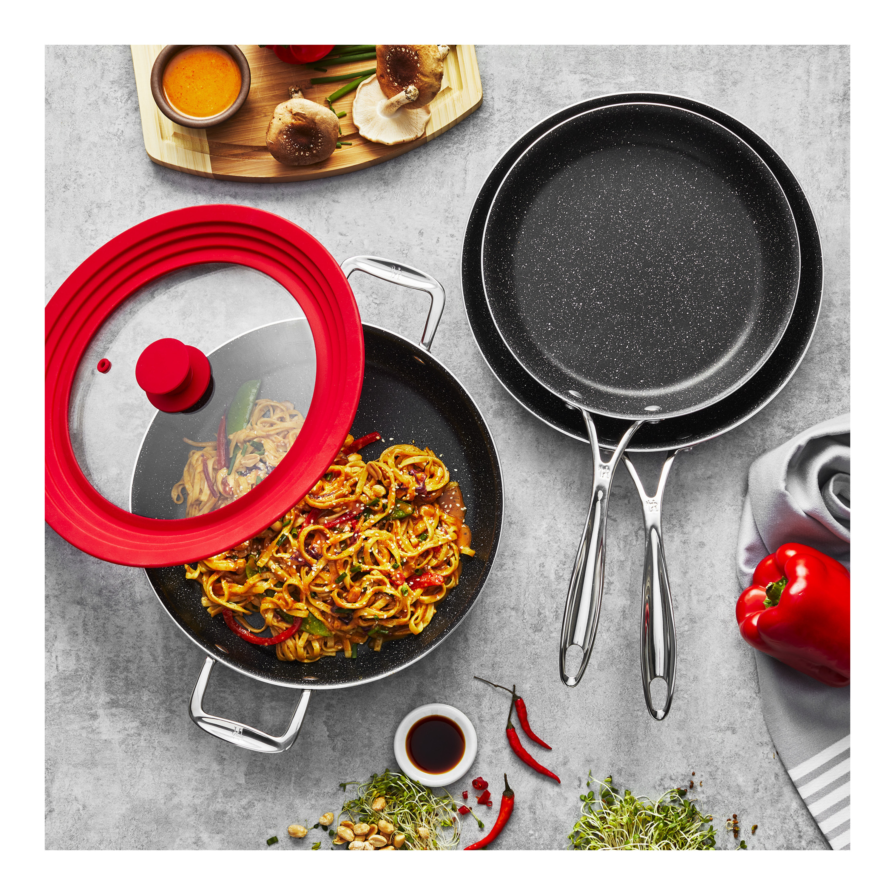 Zwilling Carrara Plus 4-Piece (8 10 11 & Universal Lid) Fry Pan Set