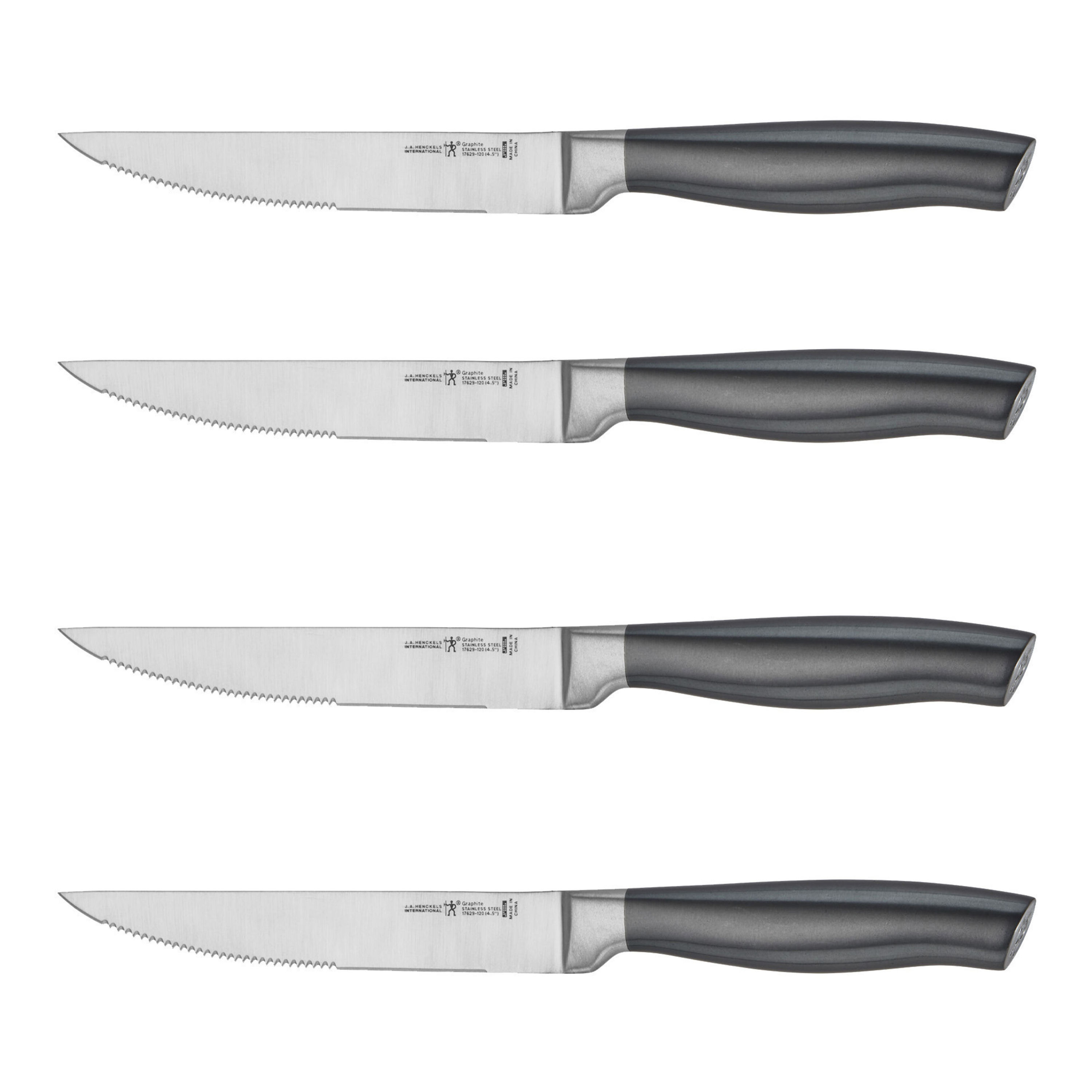 Hudson Steak Knives Set of 4 - Micarta Handle with High-Carbon German Steel  Blade