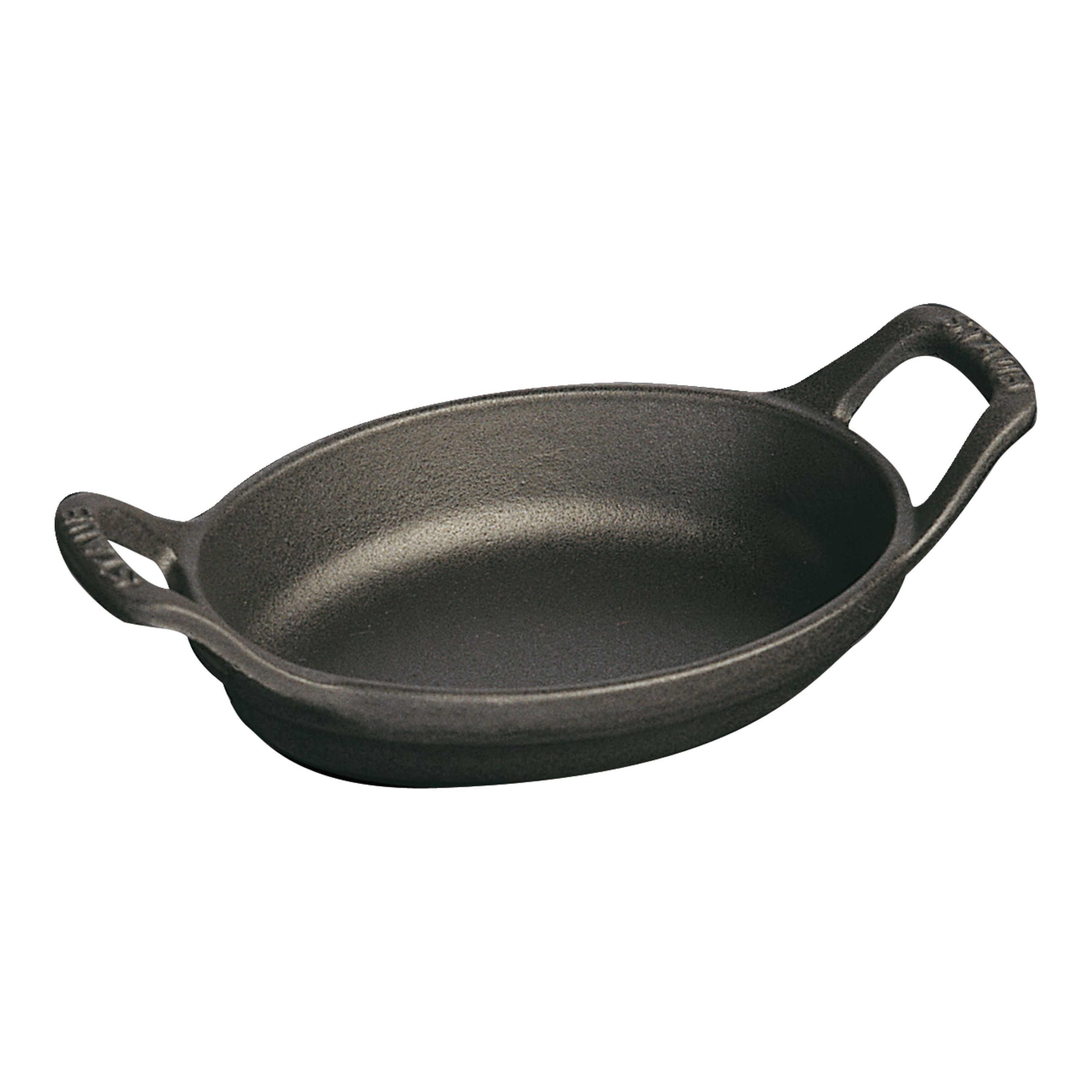 Staub Cast Iron - Minis 6-inch, oval, Mini Gratin Baking Dish, black matte