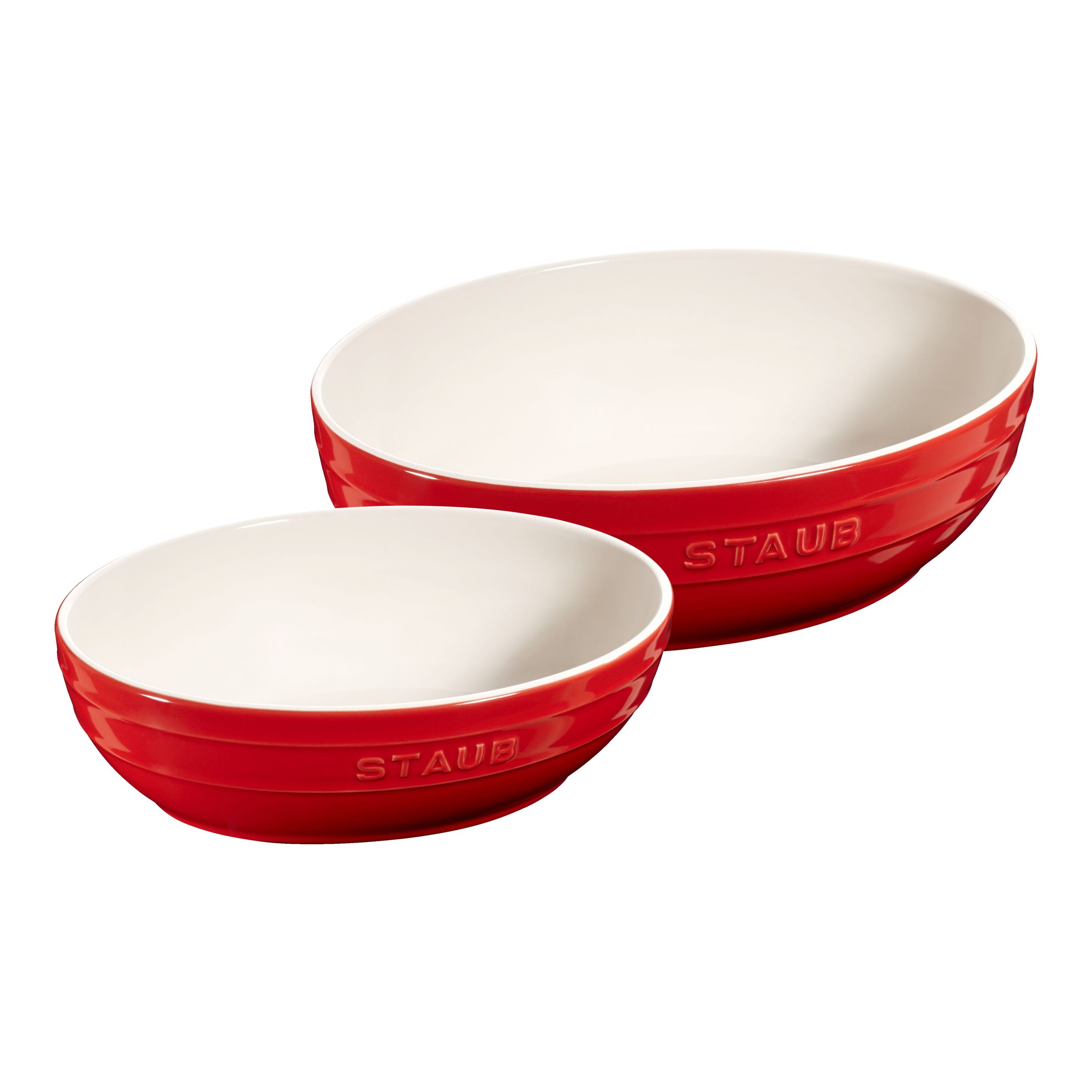 Staub Ceramique 2 Piece 2 Piece oval Bowl set, cherry Official