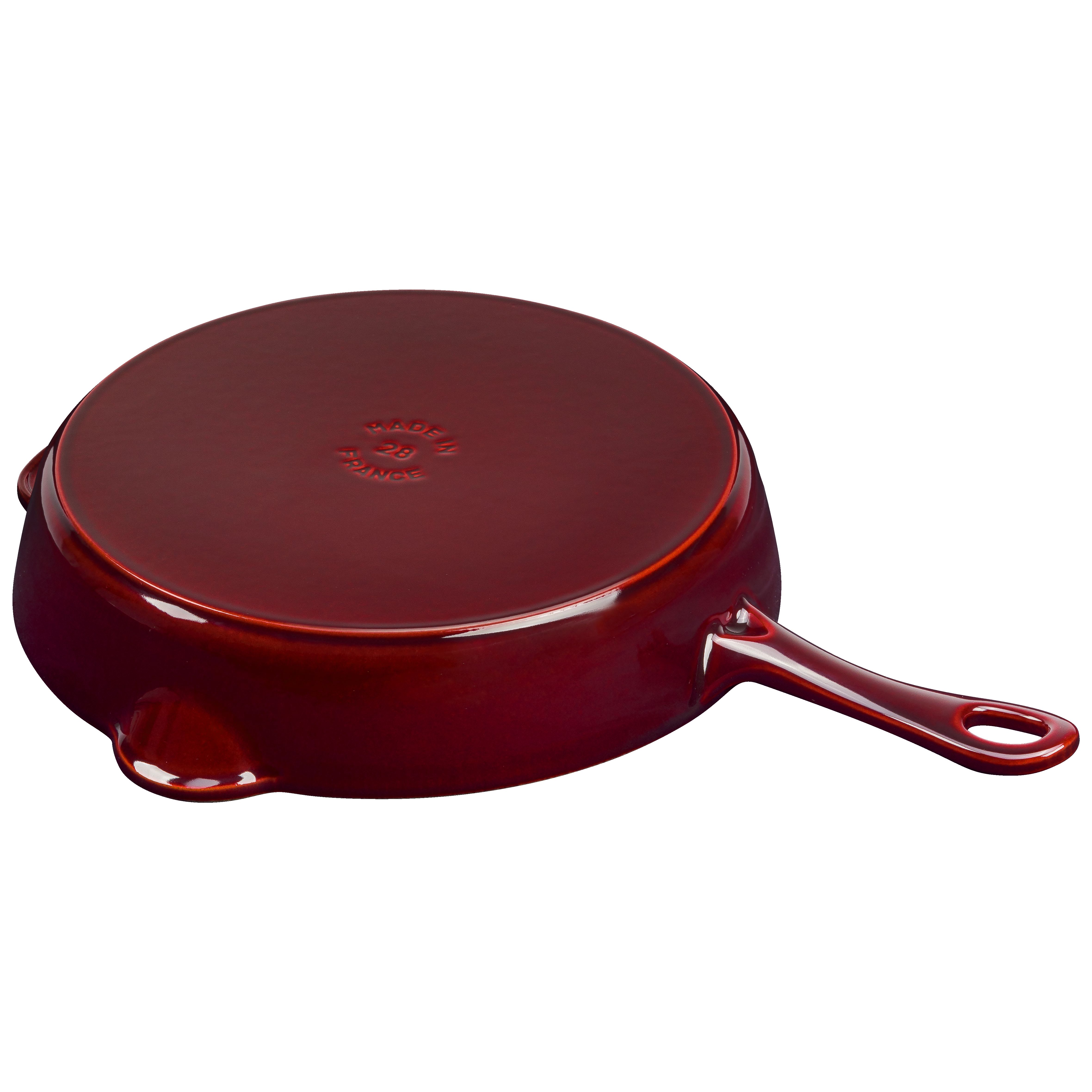 Staub Cast Iron - Fry Pans/ Skillets 11-Inch, Traditional Deep Skillet, Cherry