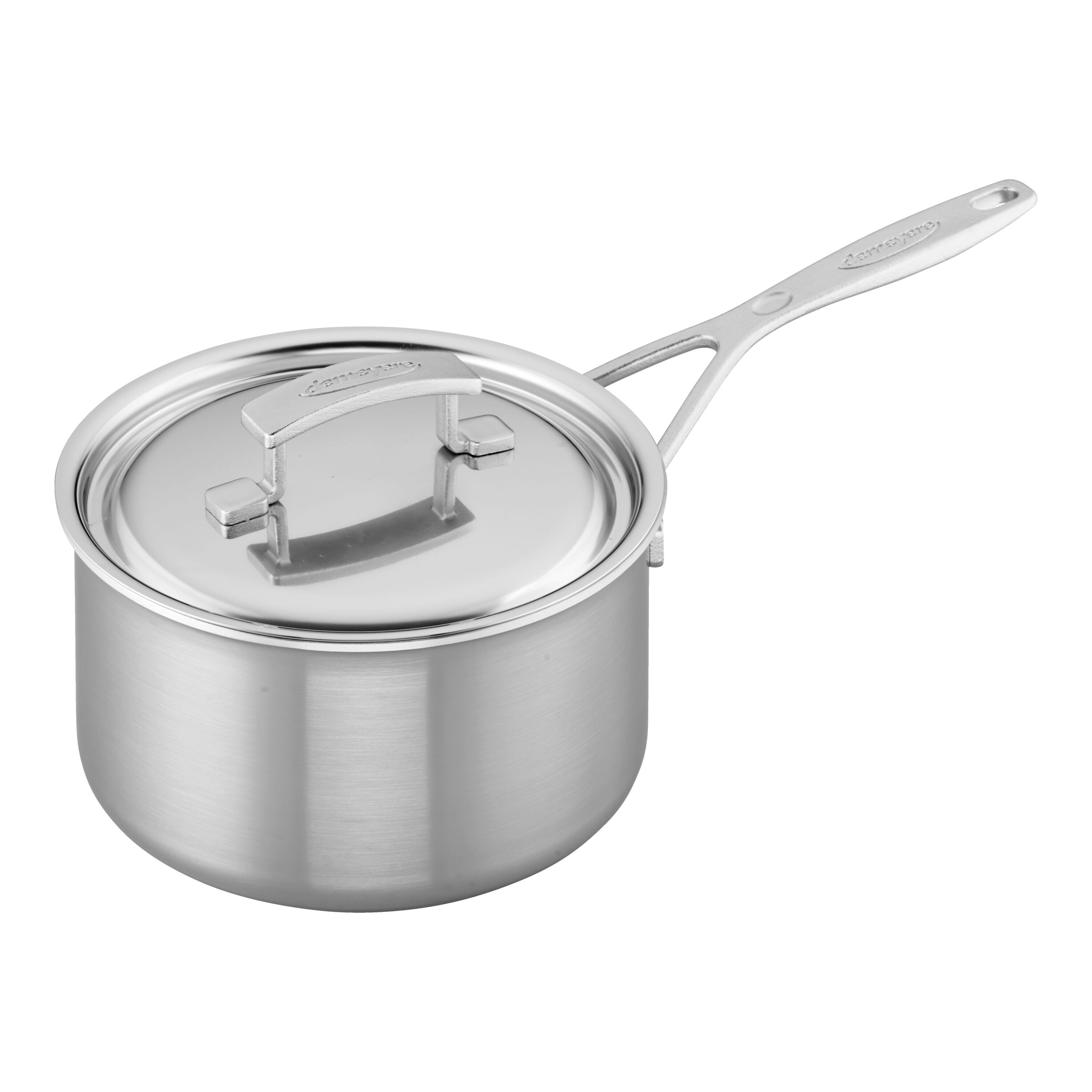 Demeyere Industry 5 Sauce pan with lid, 3 qt, 18/10 Stainless Steel