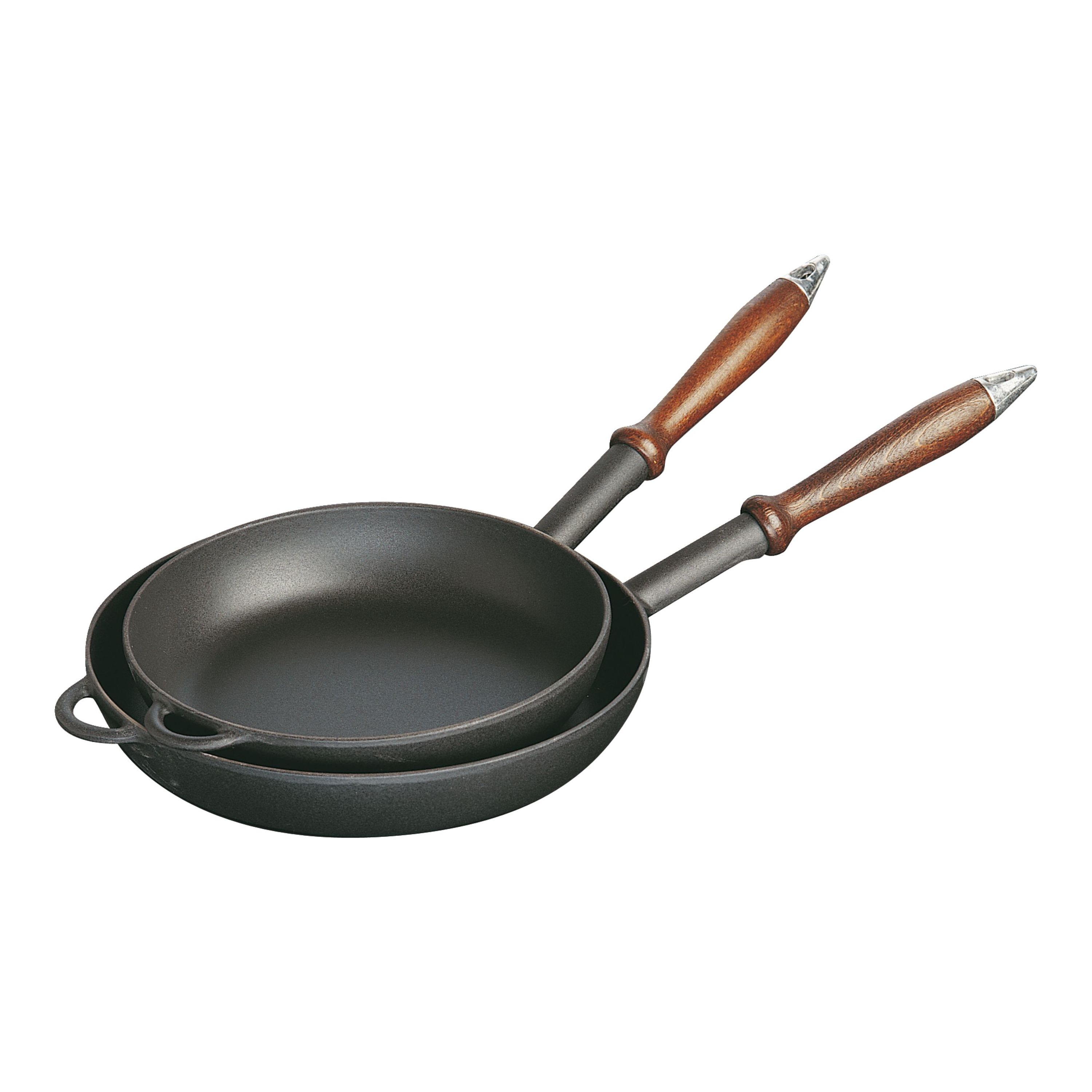Big Ear Frying Pan Cast Iron With Wood Lid 30 cm / 4 L